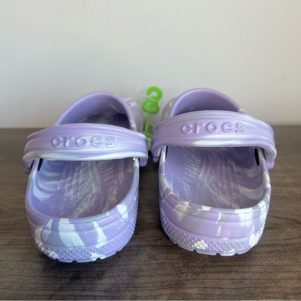 Crocs Unisex Classic Purple White Marbled Clog Size 6 or 8 #B1884 - Picture 4 of 9